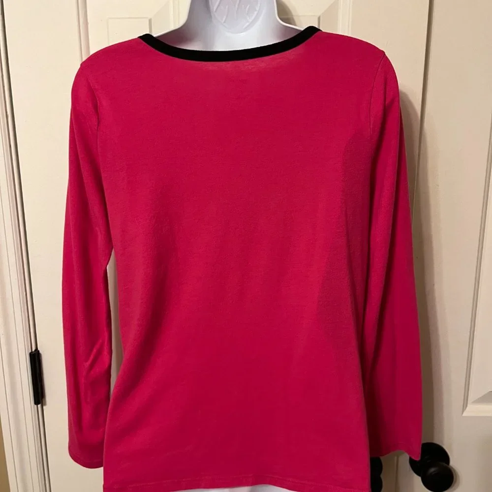 Justice Dance pink and black long sleeve top